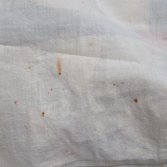 Vintage Patchwork Star Pattern Quilt with Red and Blue Accents 74x89 - Picture 5 of 17